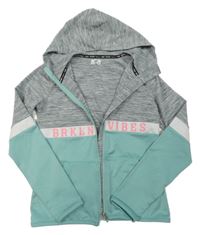 Sivo-mátová prepínaci športová mikina s kapucňou H&M