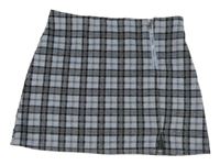 Světlemodro-čierna kockovaná sukňa so zipsom C&A
