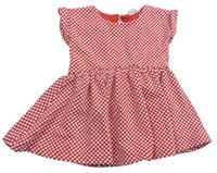 Červeno-biele bodkovaná é šaty miniclub