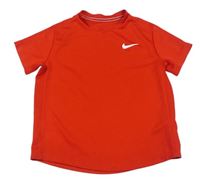 Červené funkční crop tričko s logem Nike