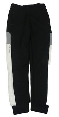 Černo-šedo-bílé tech fleece tepláky PRIMARK