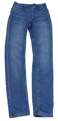 Modré PULL ON riflové džegíny H&M