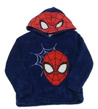 Tmavomodrá plyšová mikina se Spider-manem a kapucí MARVEL