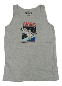Sivé melírované tielko s raketou Sky Brands