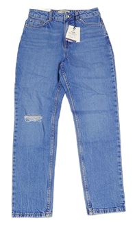 Nové - modré TORI slim fit rifle s děravým kolem New Look