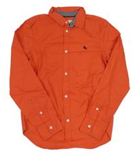 Tmavooranžová košile s výšivkou H&M