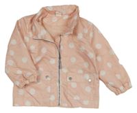 Světlebroskvovo-biela bodkovaná á šušťáková jarná bunda H&M
