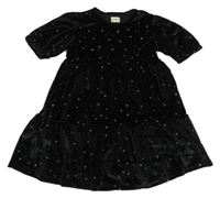 Čierne zamatové šaty s hviezdičkami F&F