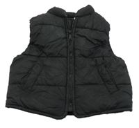 Čierna prešívaná šušťáková zateplená vesta ZARA