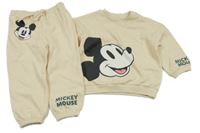 2Set - Světlebéžová mikina s Mickey + tepláky H&M