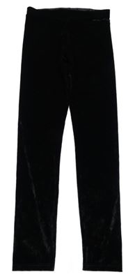 Černé lesklé sametové legíny F&F