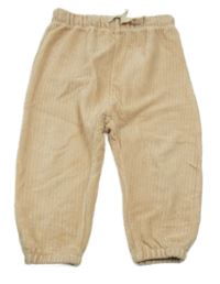 Béžové žebrované sametové tepláky H&M