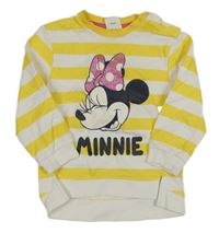 Žlto-biela pruhovaná mikina s Minnie Disney