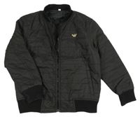Černý prošívaný šusťákový zateplený bomber ARMANI