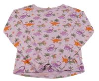 Lila tričko s dinosaurami a jednorožcami a palmami Du PareiL