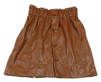 Hnedá paper bag koženková sukňa