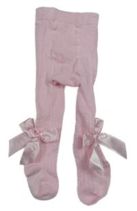 Světlerůžové punčocháče se vzorem a mašlemi Soft Touch