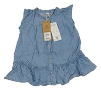 Nové - světlemodré propínací šaty riflového vzhledu Next