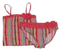 Pruhovano-třešňové tankini s mašlí mini mode