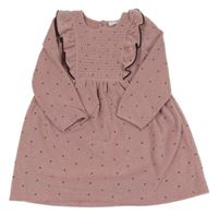 Staroružové úpletové šaty so srdiečkami a volánikmi PRIMARK