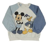 Bielo-světlemodro-modrá mikina s Mickey a Donaldem H&M