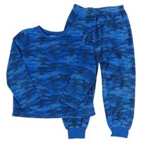 Modré army plyšové pyžamo Primark