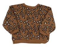 Hnedá mikina s leopardím vzorom Zara