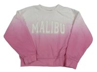Bielo-ružová ombré crop mikina s nápisom zn. Matalan
