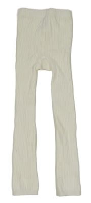 Smetanové žebrované punčocháče bez šlapiček H&M