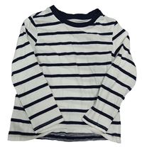 Bílo-tmavomodré pruhované triko C&A