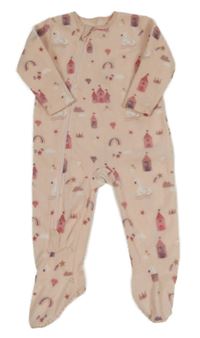 Růžový fleecový overal se zámky a labutěmi Dunnes