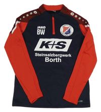 Tmavomodro-červená športová mikina s potlačou Jako