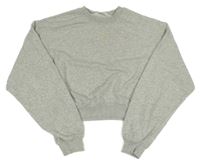 Sivá melírovaná crop mikina H&M