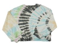 Svetlošedá -farebná batikovaná crop mikina Next