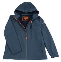 Tmavomodrá melírovaná softshellová bunda s kapucí Yigga