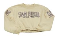 Béžová crop mikina s nápisom Primark