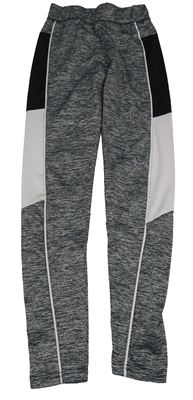 Tmavošedo-černo-lila sportovní legíny Ergeenomixx