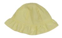 Žlto-biely pruhovaný krepový klobúk Tu