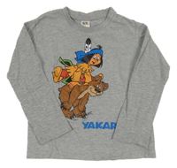 Sivé melírované tričko s indiánem a medvědem - Yakari
