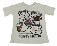 Smotanové tričko s Blush a Pudseym s překlápěcími flitre George