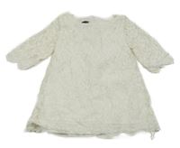 Smotanové čipkové šaty