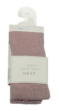 Nové - Růžové třpytivé silonky Next