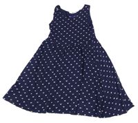 Tmavomodré bavlnené šaty s motýly H&M