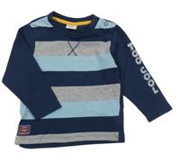 Tmavomodro-šedo-modré pruhované triko S. Oliver