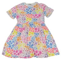 Bielo-farebné kvetované bavlnené šaty so srdiečkami George