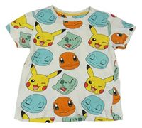 Biele tričko s Pokémony