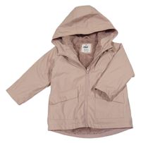Starorůžová nepromokavá zateplená bunda s kapucí Matalan