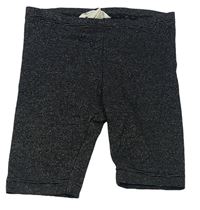 Sivo-čierne trblietavé elastické kraťasy H&M