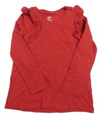 Červené tričko s volánikmi H&M