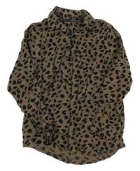 Hnědo-černá leopardí halenka Next